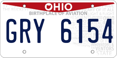 OH license plate GRY6154
