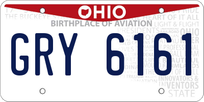 OH license plate GRY6161