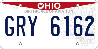 OH license plate GRY6162
