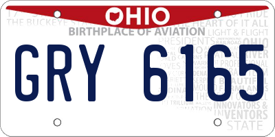 OH license plate GRY6165