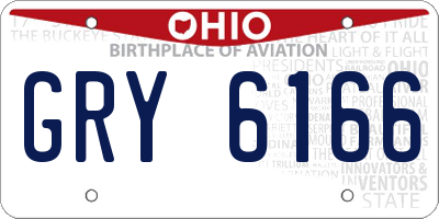 OH license plate GRY6166