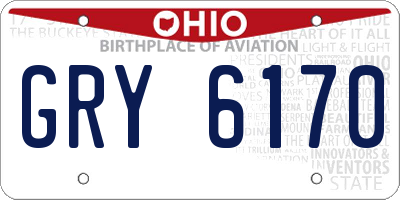 OH license plate GRY6170