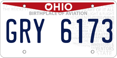 OH license plate GRY6173