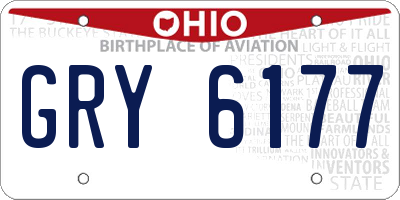 OH license plate GRY6177