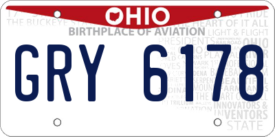 OH license plate GRY6178