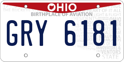 OH license plate GRY6181