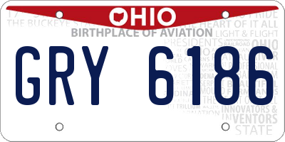 OH license plate GRY6186