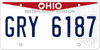 OH license plate GRY6187
