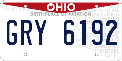OH license plate GRY6192