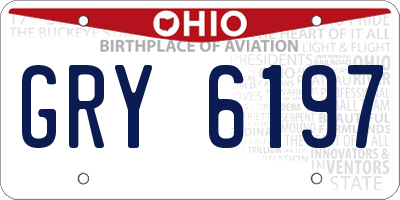 OH license plate GRY6197