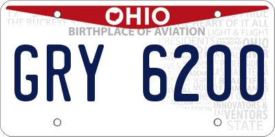 OH license plate GRY6200