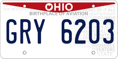 OH license plate GRY6203