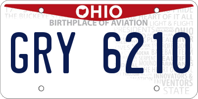 OH license plate GRY6210