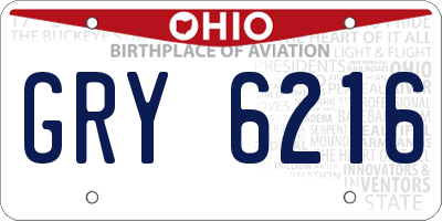 OH license plate GRY6216