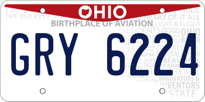 OH license plate GRY6224