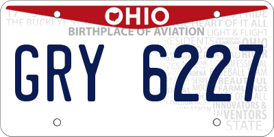 OH license plate GRY6227