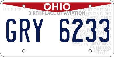 OH license plate GRY6233