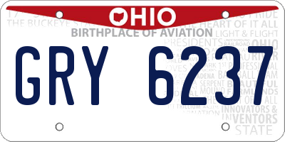OH license plate GRY6237