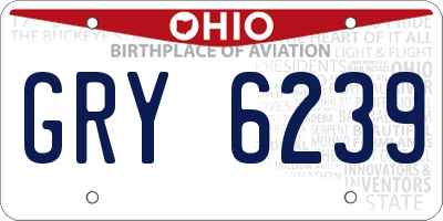 OH license plate GRY6239