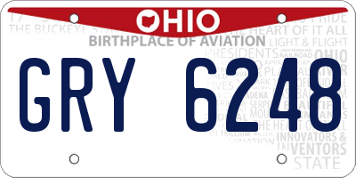 OH license plate GRY6248
