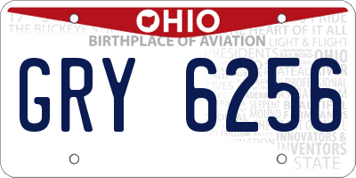 OH license plate GRY6256