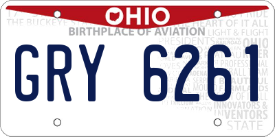 OH license plate GRY6261