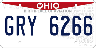 OH license plate GRY6266