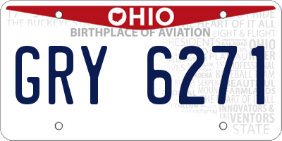 OH license plate GRY6271
