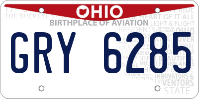 OH license plate GRY6285