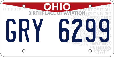 OH license plate GRY6299