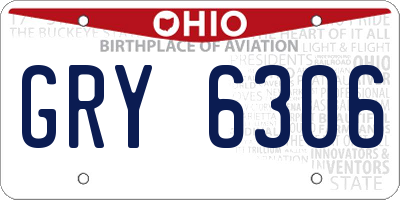 OH license plate GRY6306