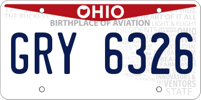 OH license plate GRY6326