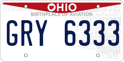 OH license plate GRY6333