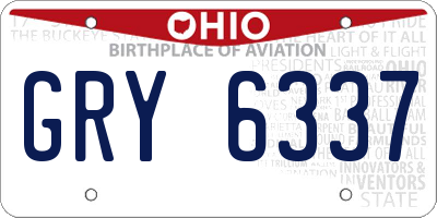 OH license plate GRY6337