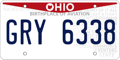 OH license plate GRY6338