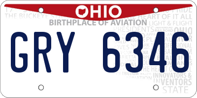 OH license plate GRY6346