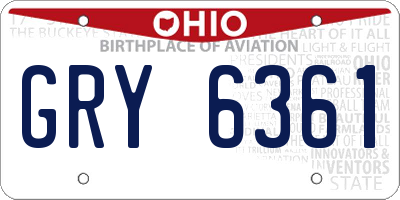 OH license plate GRY6361