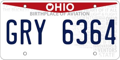 OH license plate GRY6364