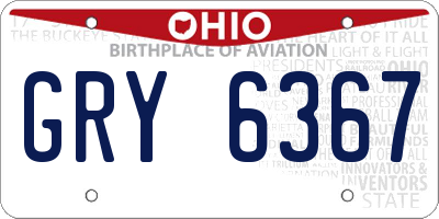 OH license plate GRY6367