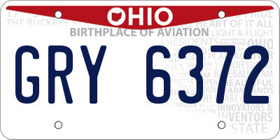 OH license plate GRY6372