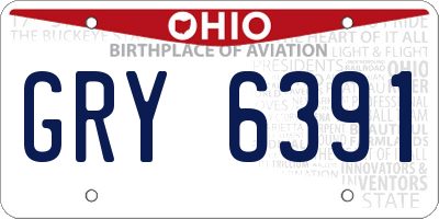 OH license plate GRY6391