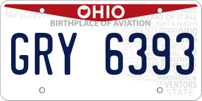 OH license plate GRY6393