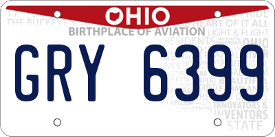 OH license plate GRY6399