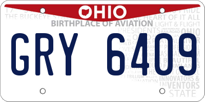 OH license plate GRY6409