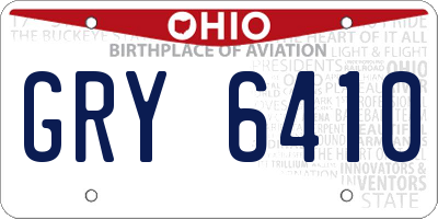 OH license plate GRY6410