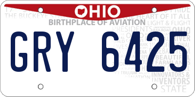 OH license plate GRY6425
