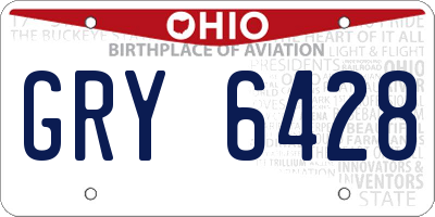 OH license plate GRY6428