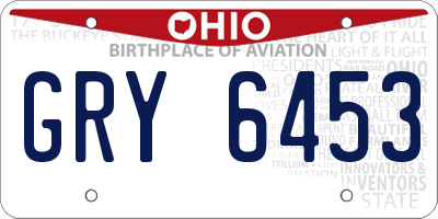 OH license plate GRY6453