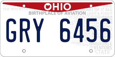 OH license plate GRY6456