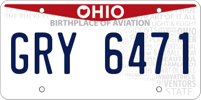 OH license plate GRY6471